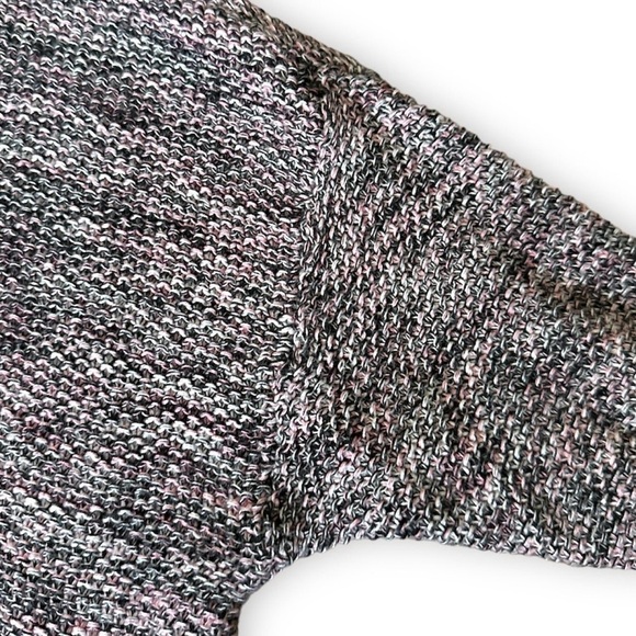 H&M Pink Black Marled Sweater Space Dye V-neck Long Sleeve Pullover Size Medium - Picture 10 of 11